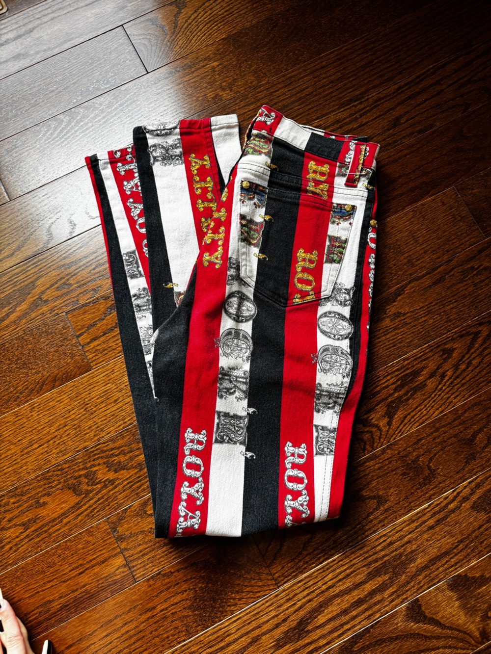 Versace Rock and Republic printed denim